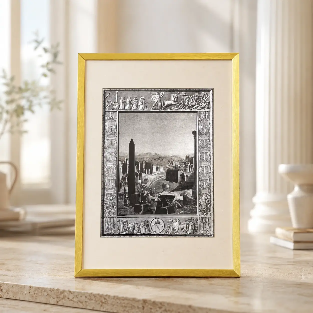 Vintage Engraving of Ancient Roman Ruins religious foil picture by DUFEX PRINTS